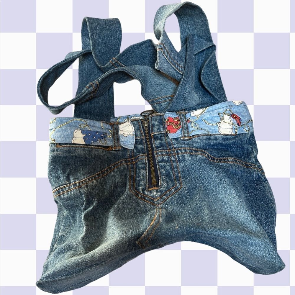 Handmade unique jean purse made‎ from jean skirt